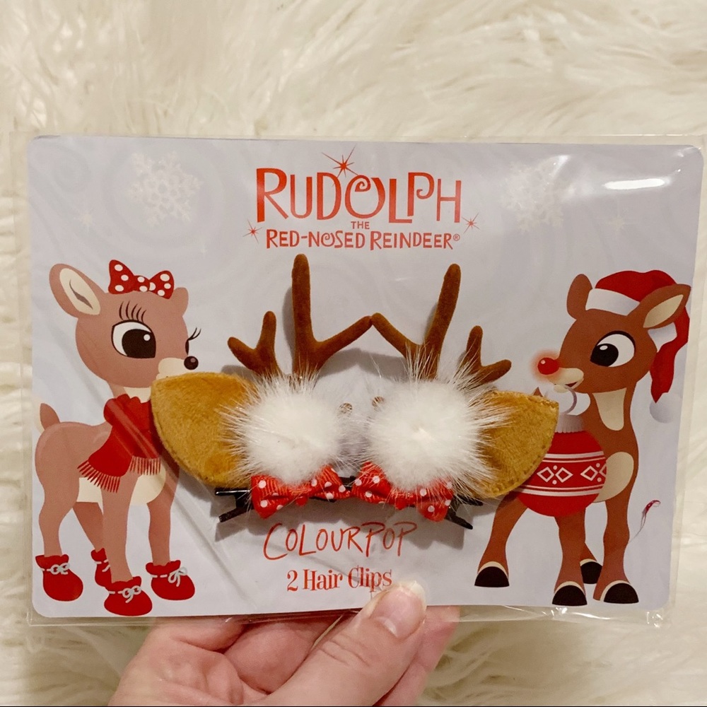 Colourpop x Rudolph reindeer ear hairclips